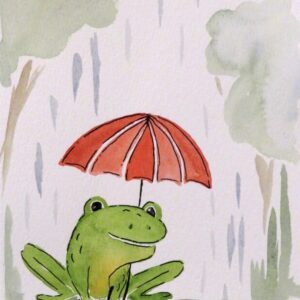 Umbrella Frog Notecard Set