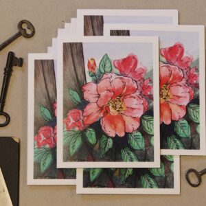 Watercolor Rose Notecard Set